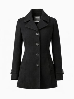 Icebreaker Black Merino Wool Peacoat Jacket Women’s Small | NZ Wool Winter Coat